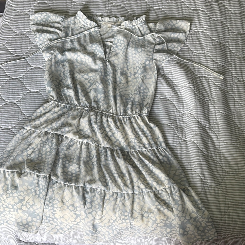 Blu Pepper Sky Blue and White Patterned Blouse
